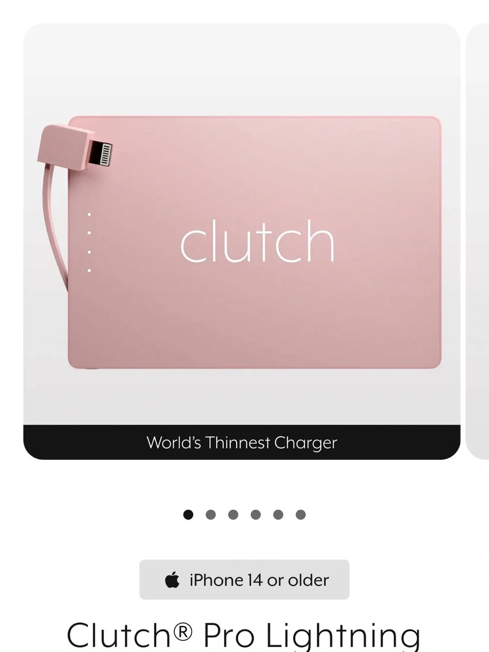 Clutch® Pro Lightning • iPhone 14 or older Portable Charger Power Bank - Pink